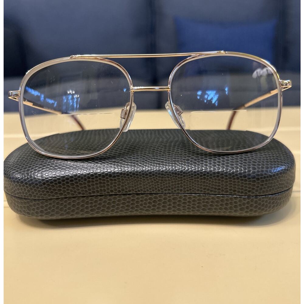 Modern Optical James Gold 56-17 Gold Metal Full Rim Eyeglasses Frame F368 Square